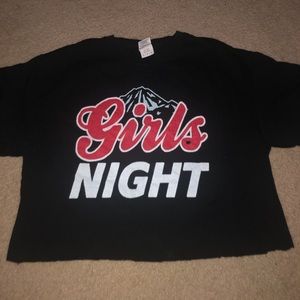 cropped girls night tshirt